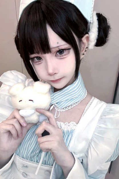 Angel Aqua Maid Apron Dress + Nurse Hat