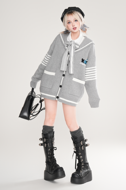 カレッジセーラーニットカーディガン