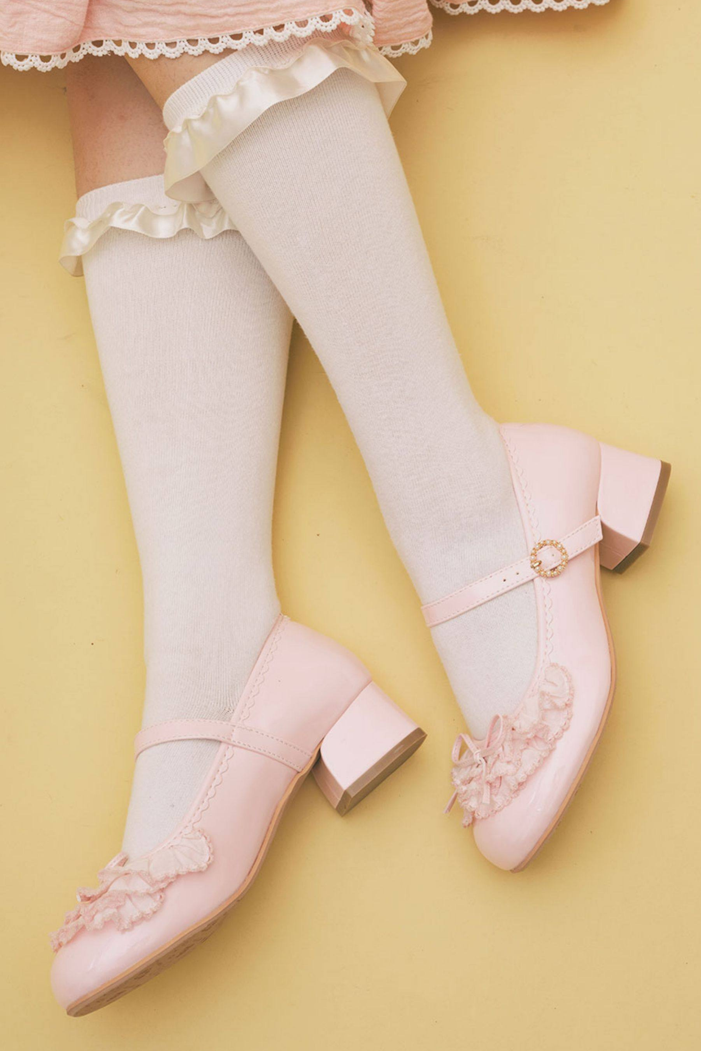 satin lacebow mary jane