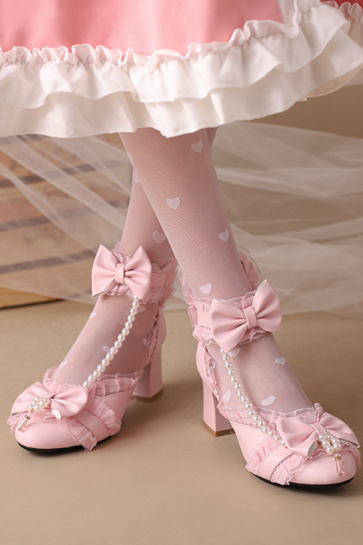 パールリボンプリンセスロリータシューズ