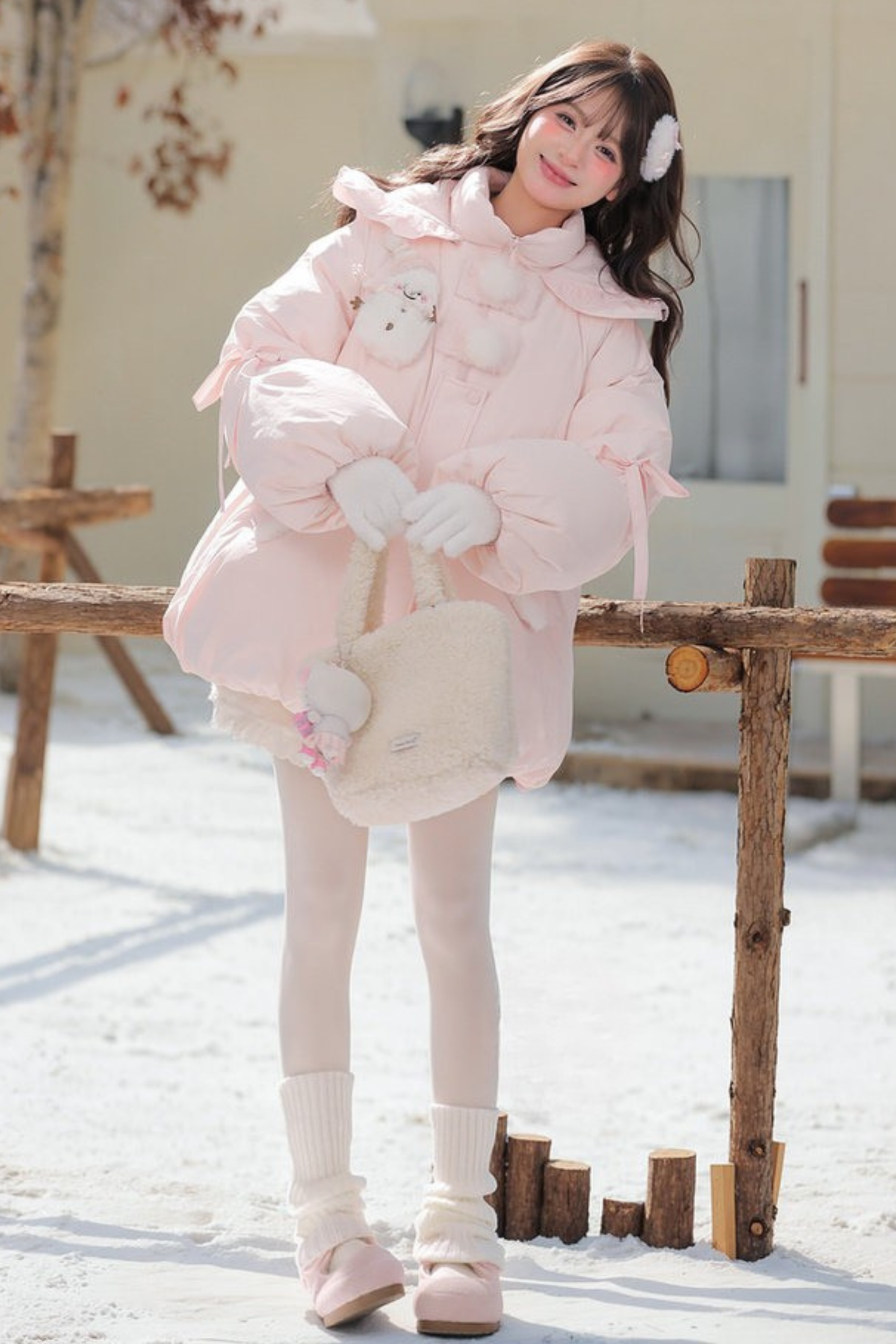 ベイビーレースフードダウンジャケット