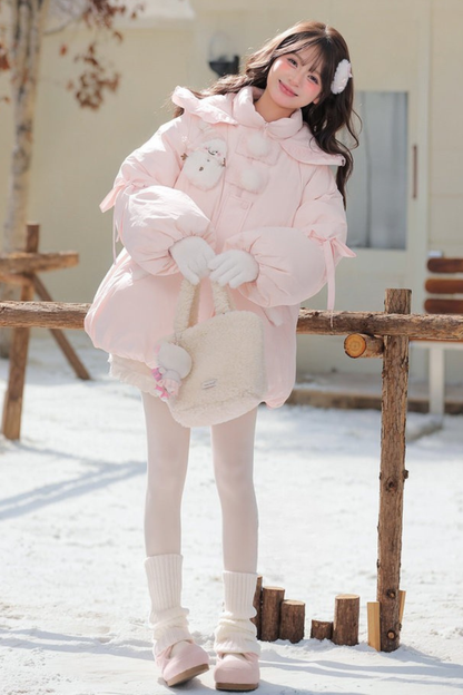 ベイビーレースフードダウンジャケット