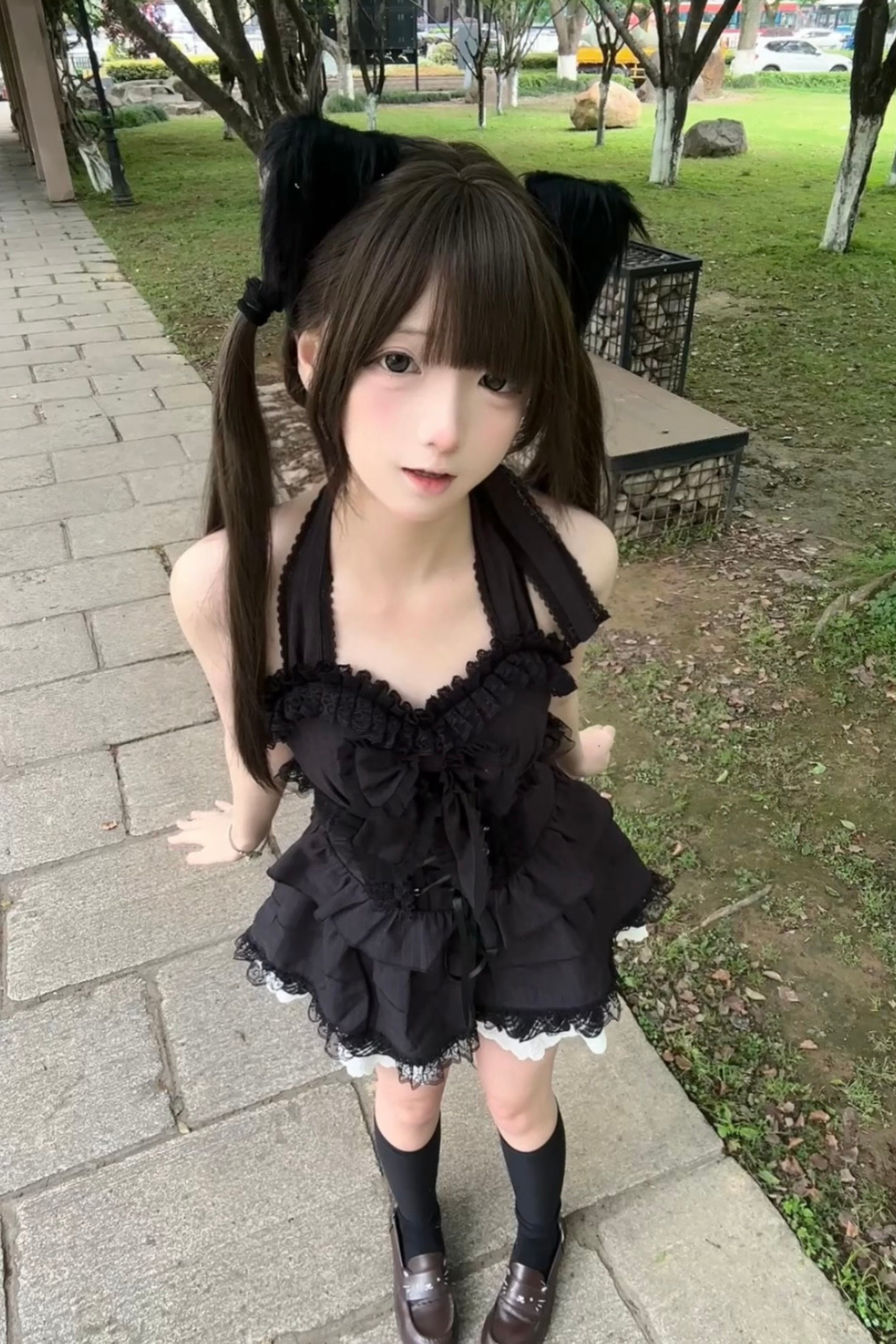 ダークレースリボンドレス+ジャケット