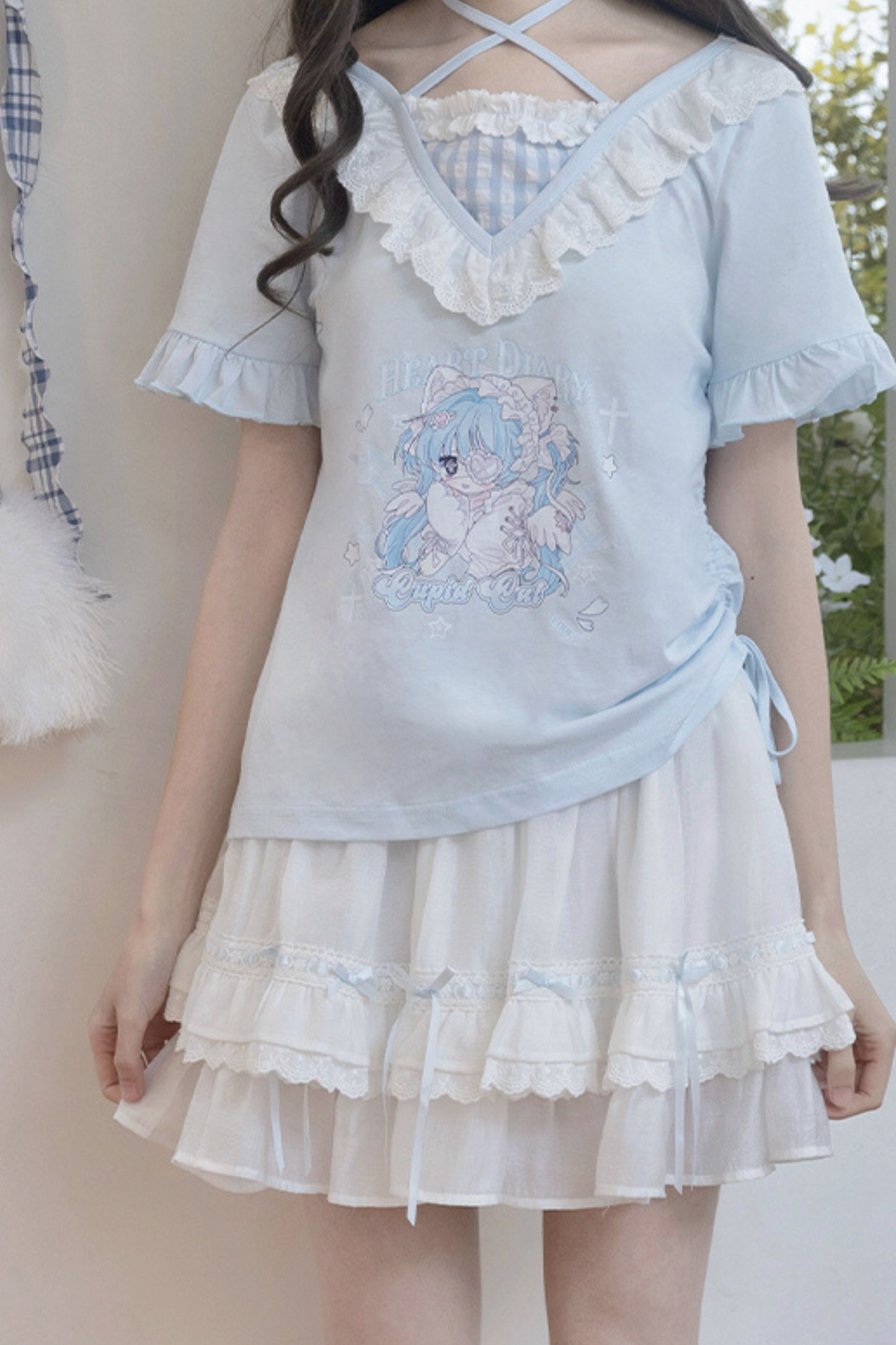 猫スイートブルートップス＆スカート