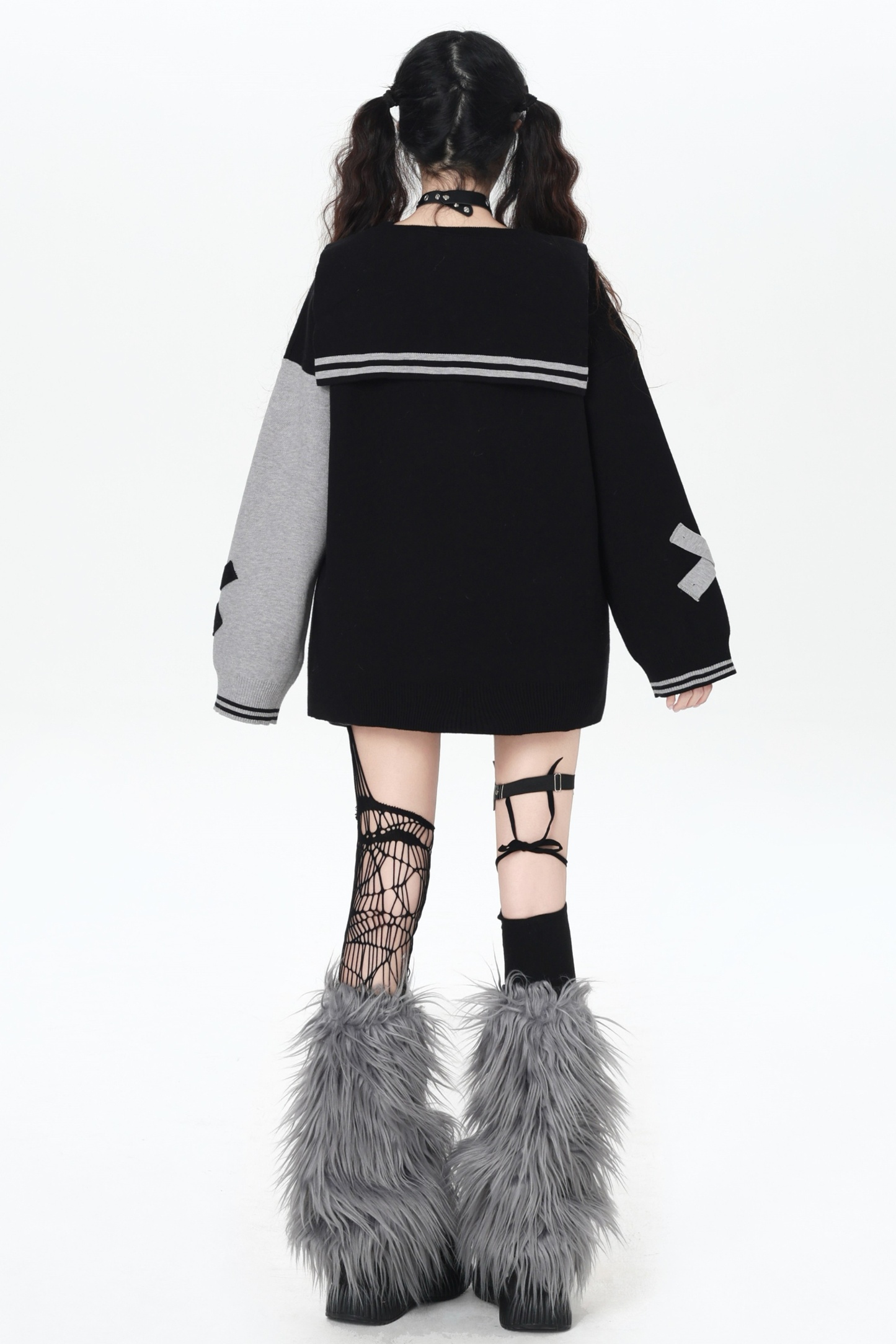 Rabbit Ear Bicolor Loose Sweater