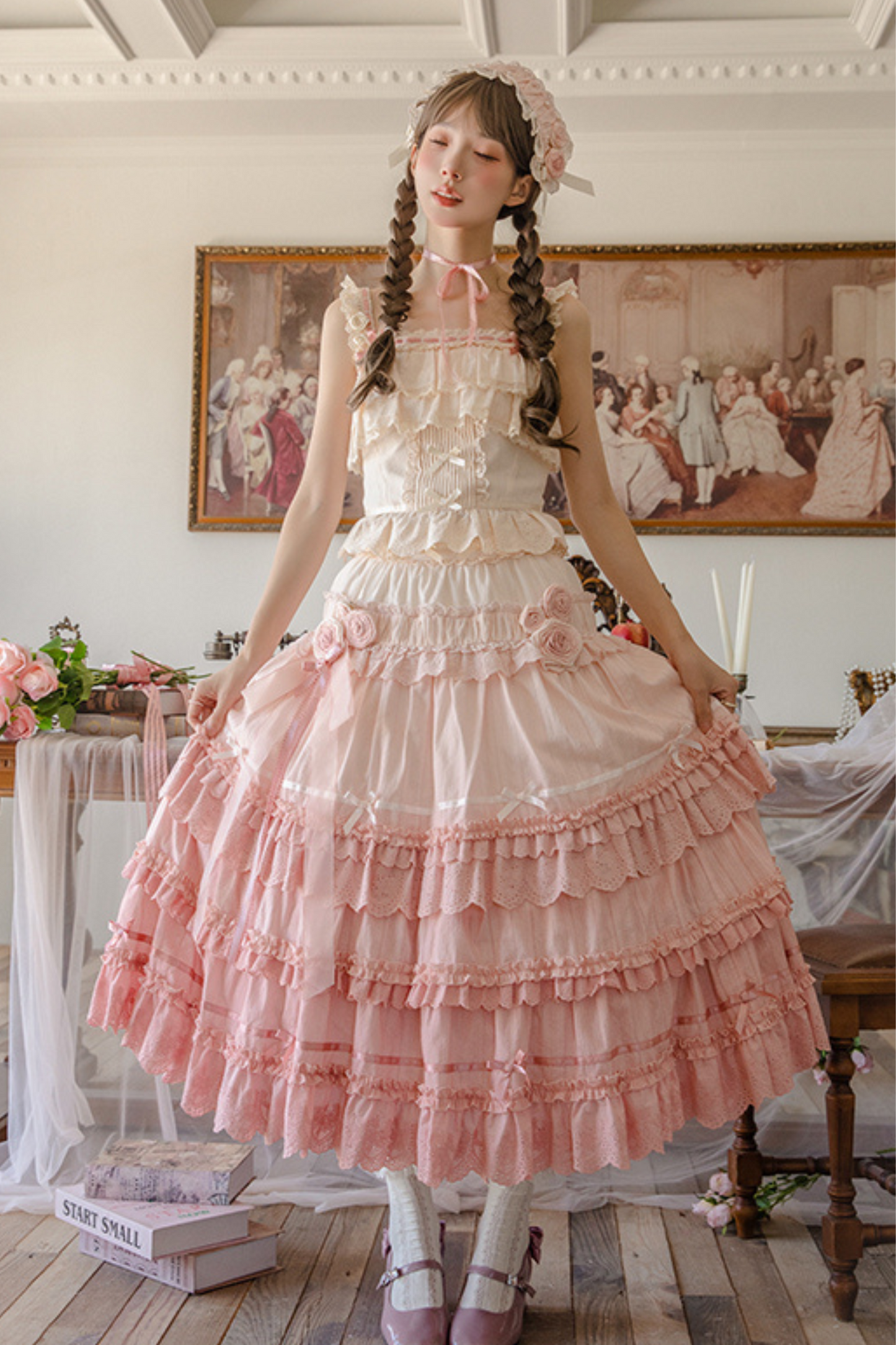 [Reservation Product] Frilled Gradient Princess Lolita Dress Set