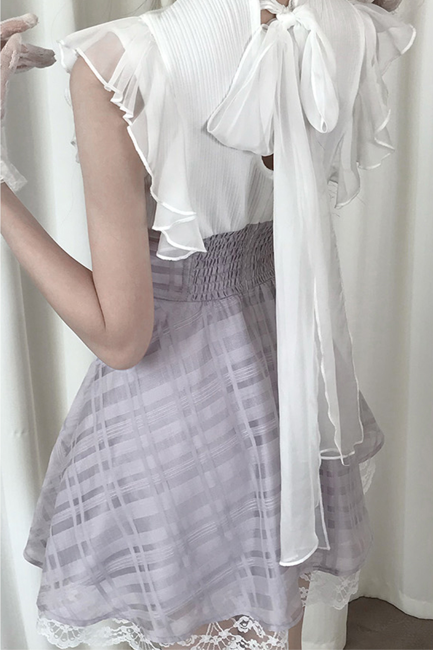 Elegant Ribbon Long Sleeve Dress