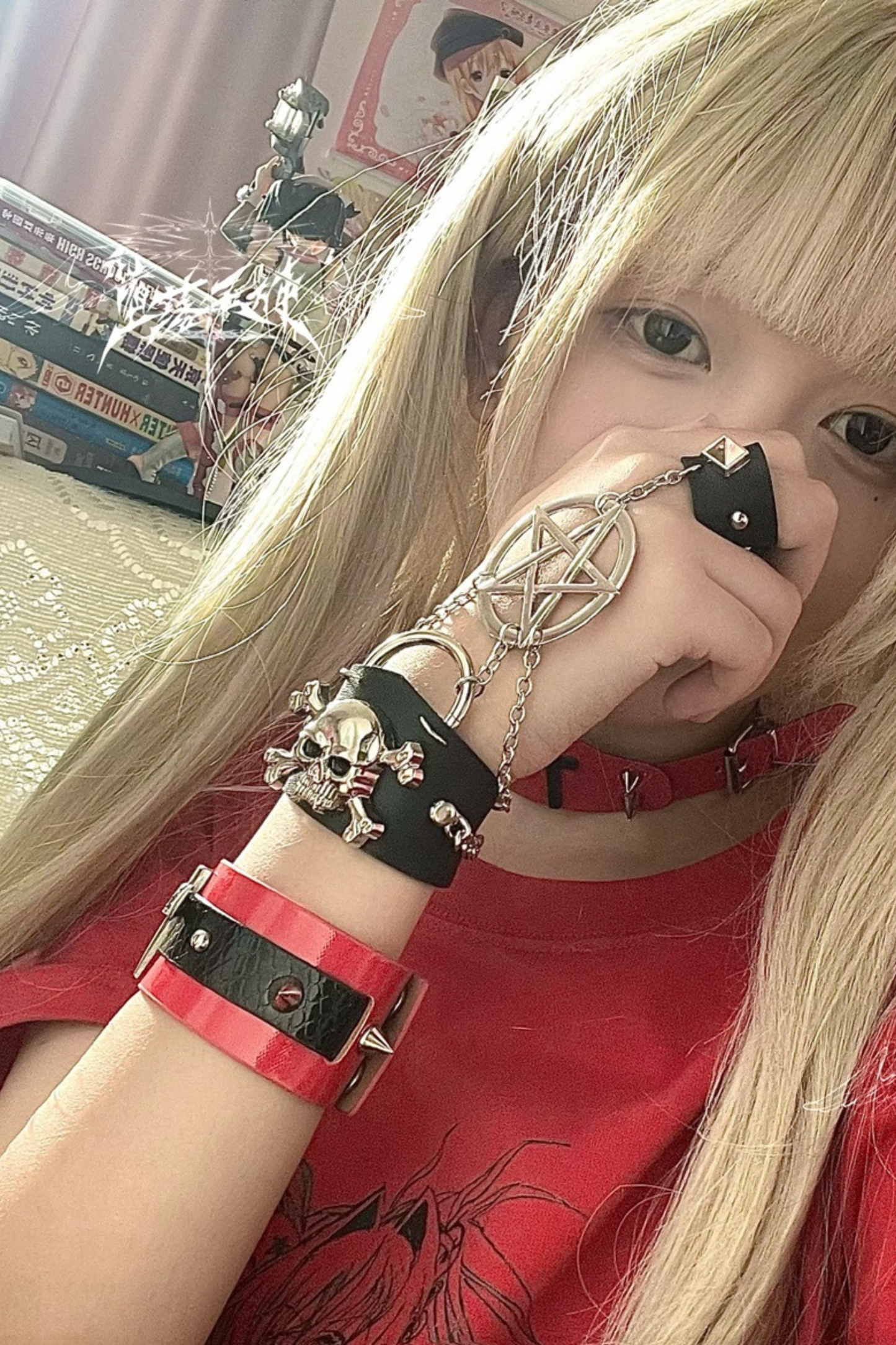 ダークメタルリベットブレスレット