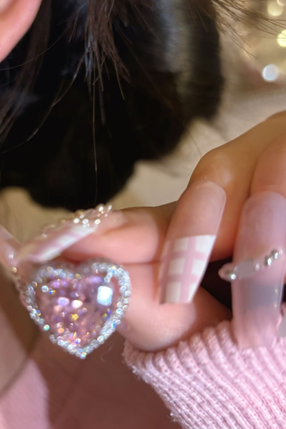 リトルピーチハートスタッドピアス