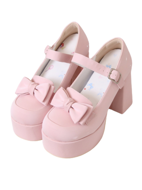 Lolita Ribbon Round Toe Single High Heel