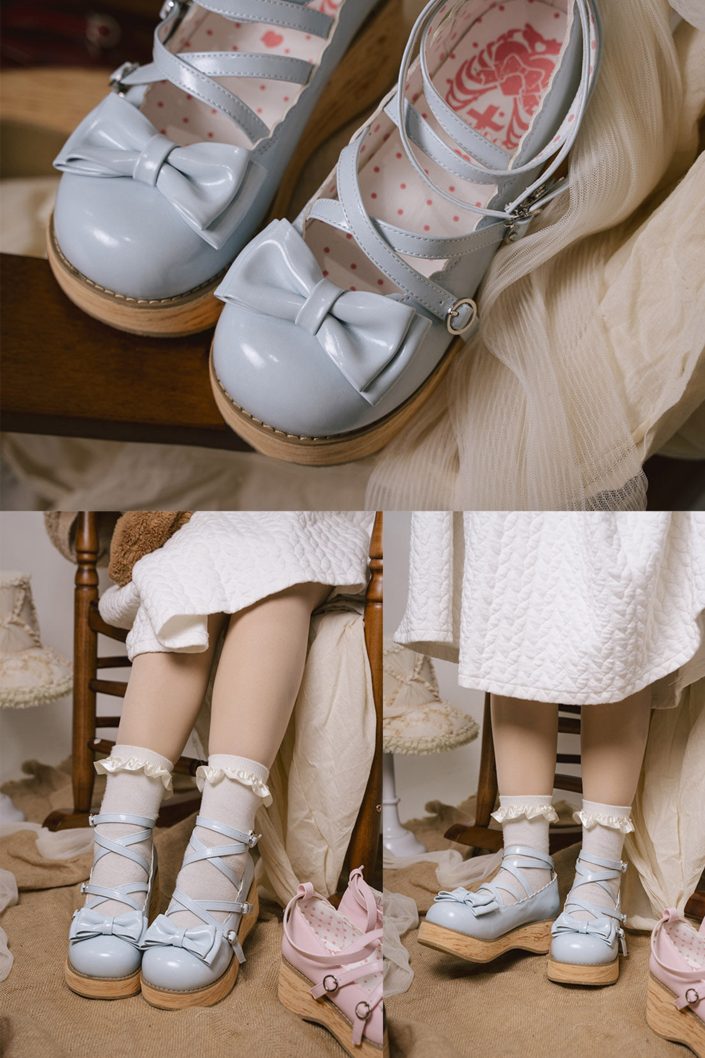 リボンフラットロリータシューズ