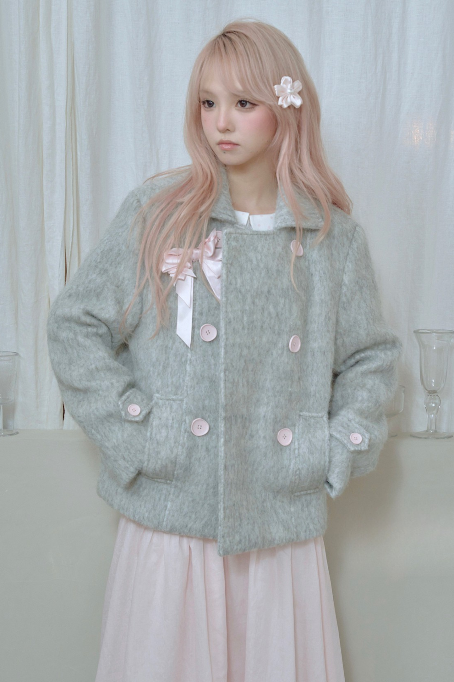 Sweet Double-Breasted Short Coat