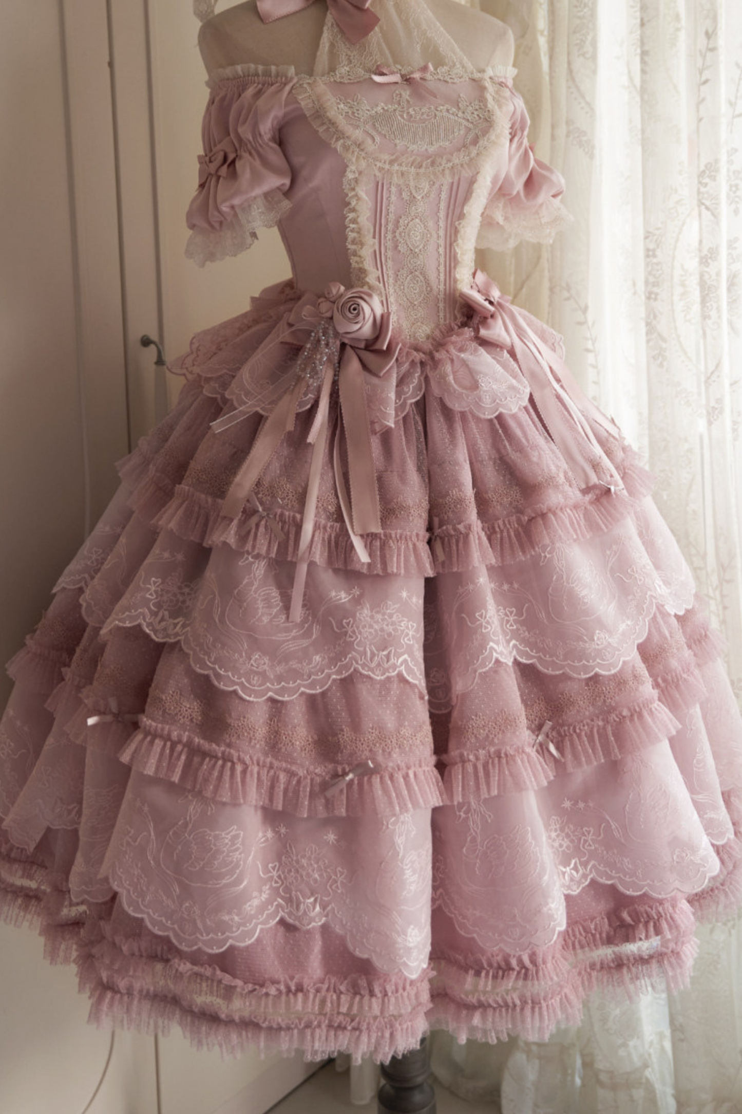 Moon River Lolita Puff Sleeve Top + Vest + Skirt