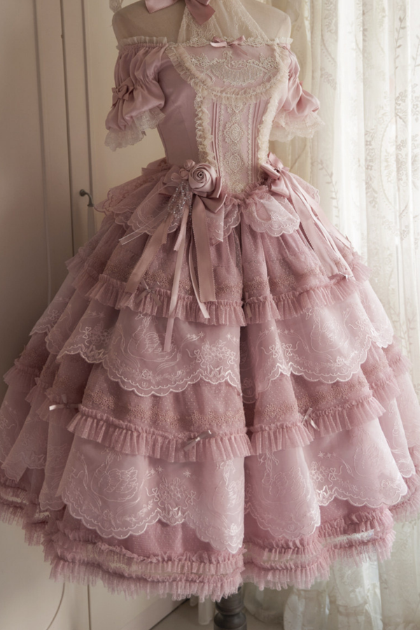 Moon River Lolita Puff Sleeve Top + Vest + Skirt