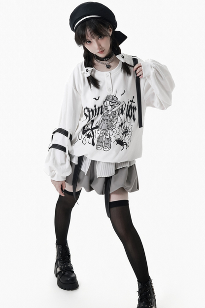 ダークグラフィティスウェット+スカート