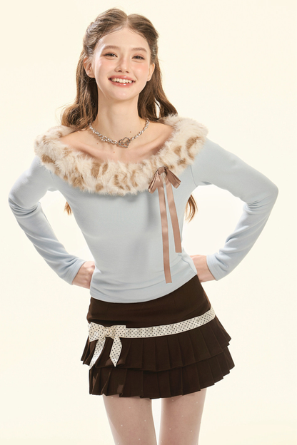 ココアスイートリボンドットスカート