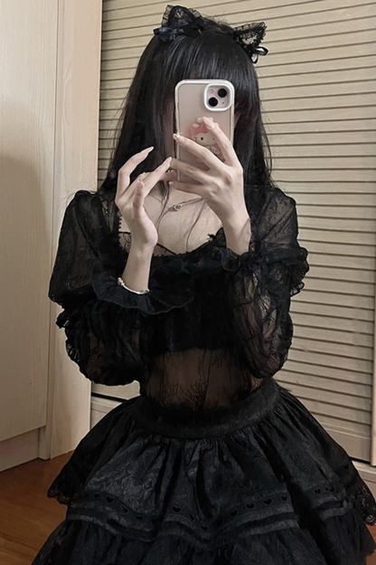 レーススクエアカラーロリータインナートップス