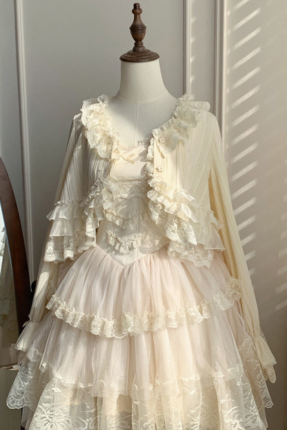 レーストリムニットカーディガン