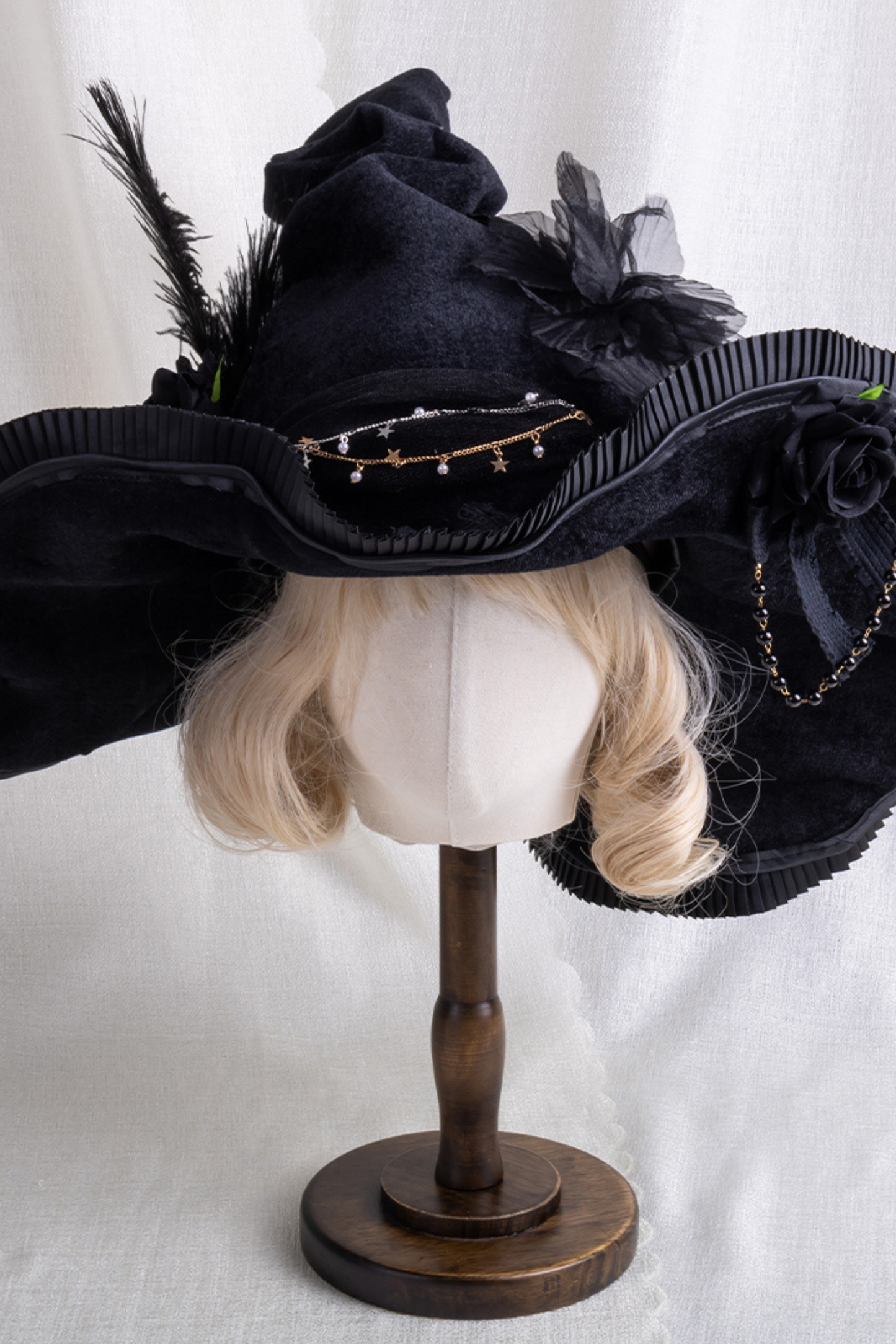 Lace Lolita Gothic Witch Hat + Hat Clip