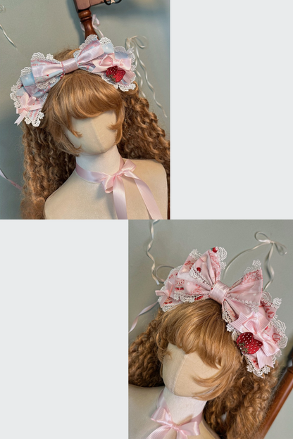 [Pre-order Deadline: July 8] Strawberry Series Bonnet + Ribbon Headband