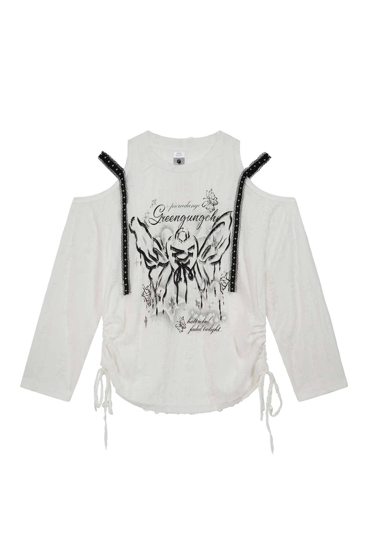 ライトゴシックサブカルチャーオフショルダートップス