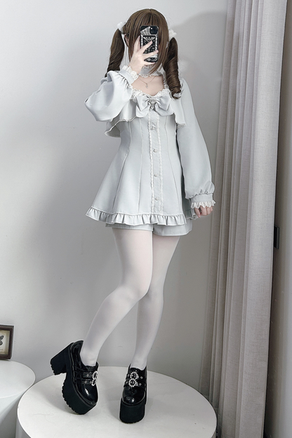 地雷フレアフェイクツーピースワンピース