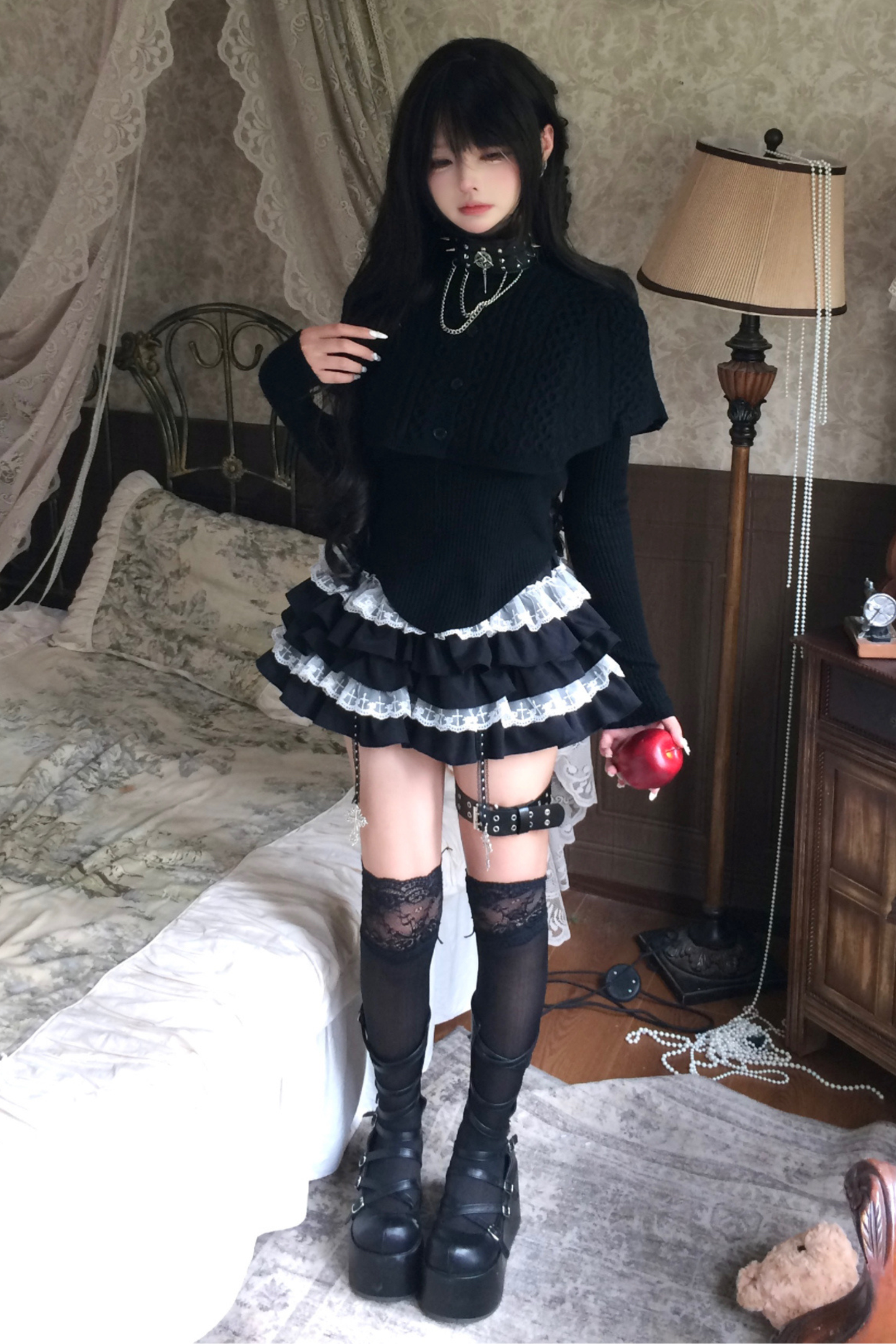 フレンチダークトップス+ケーキスカート