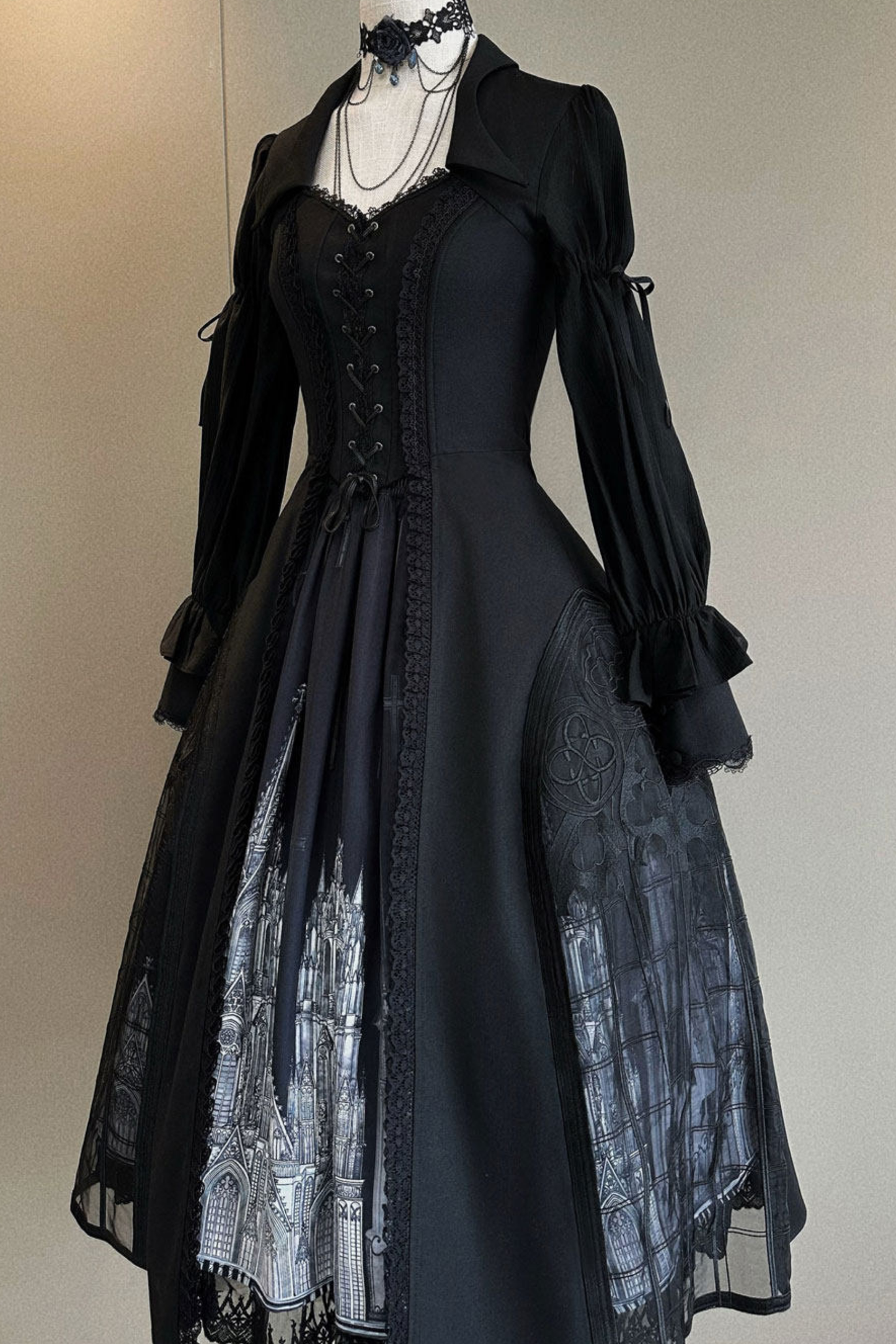 Gothic Lolita Jumper Skirt + Dark Top + Girdle