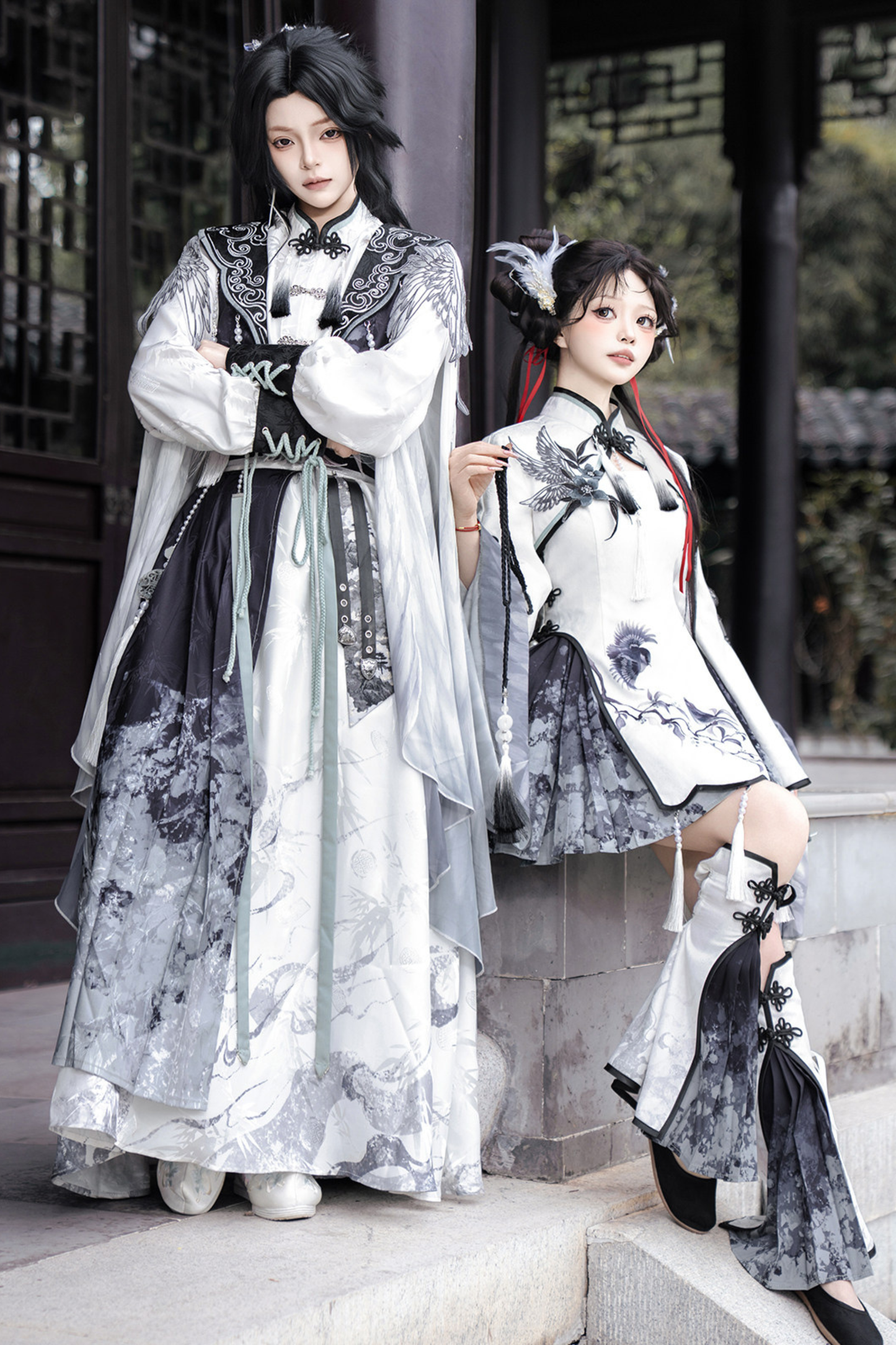 チャイナトップス+スカート+キャミソールドレス+レッグウォーマー