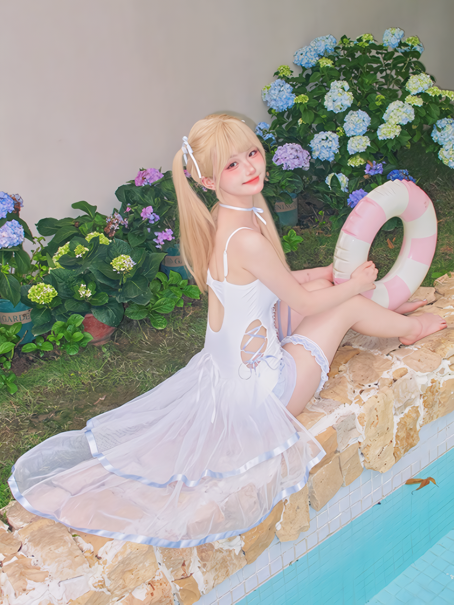 [May 10 reservation deadline] Lace-up Big Ribbon Fairy Swimwear