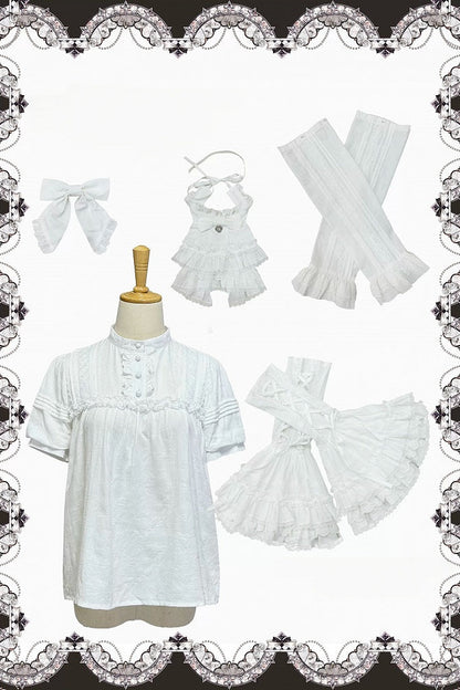 【10月3日予約締切】Black/White Elegant Gothic Puff Sleeve Shirt Full Set