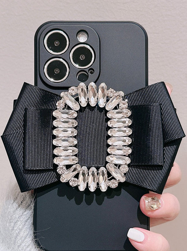 Ribbon Rhinestone Buckle Phone Case