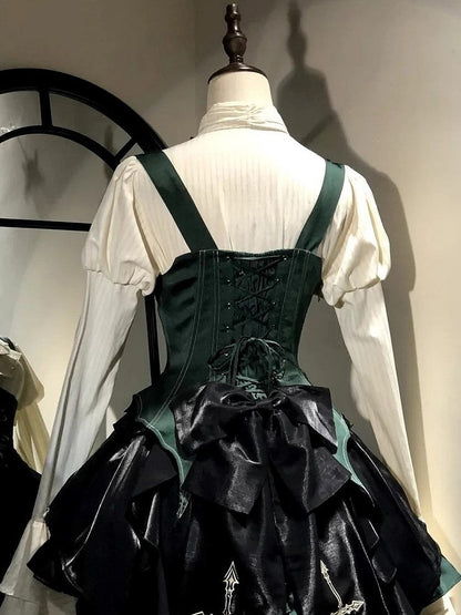 【12月3日予約締切】inverted spell contract ダークゴシックウィッチドレスフルセット＋シャツ＋ベスト＋スカート