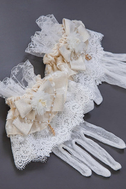 【9月10日予約締切】Red/Platinum Gold Rococo Fantasy Puff Sleeve Ribbon Tiered Princess Lolita Dress Bridal＋Full set[Op Dress + Feather Hat + Choker + Back Ribbon Train + Lace Gloves]