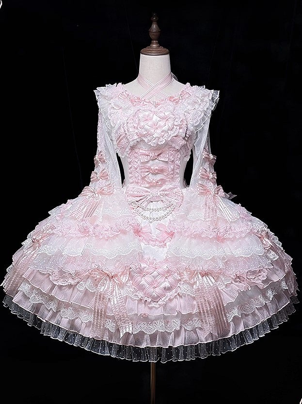 【12月26日予約締切】ピュアスイートローズファンタジークロスリボンレースベルスリーブシャツ