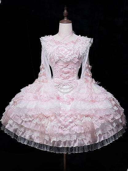 【12月26日予約締切】ピュアスイートローズファンタジークロスリボンレースベルスリーブシャツ