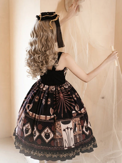 With Puzi Original Design Kula Print Suspender Dress + Lace Skirt