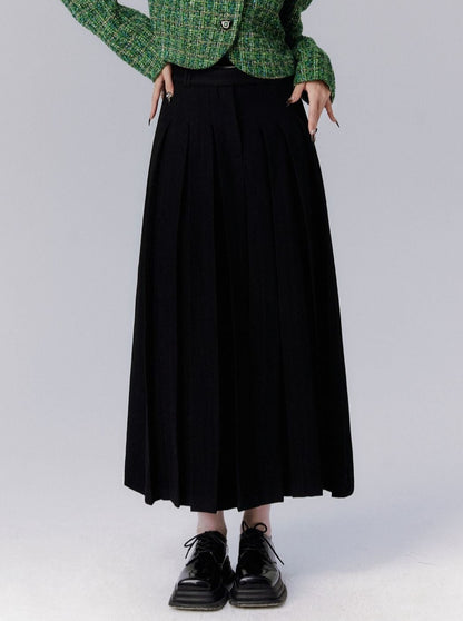 Fragile Storm Midnight Florence Pleated Long Skirt