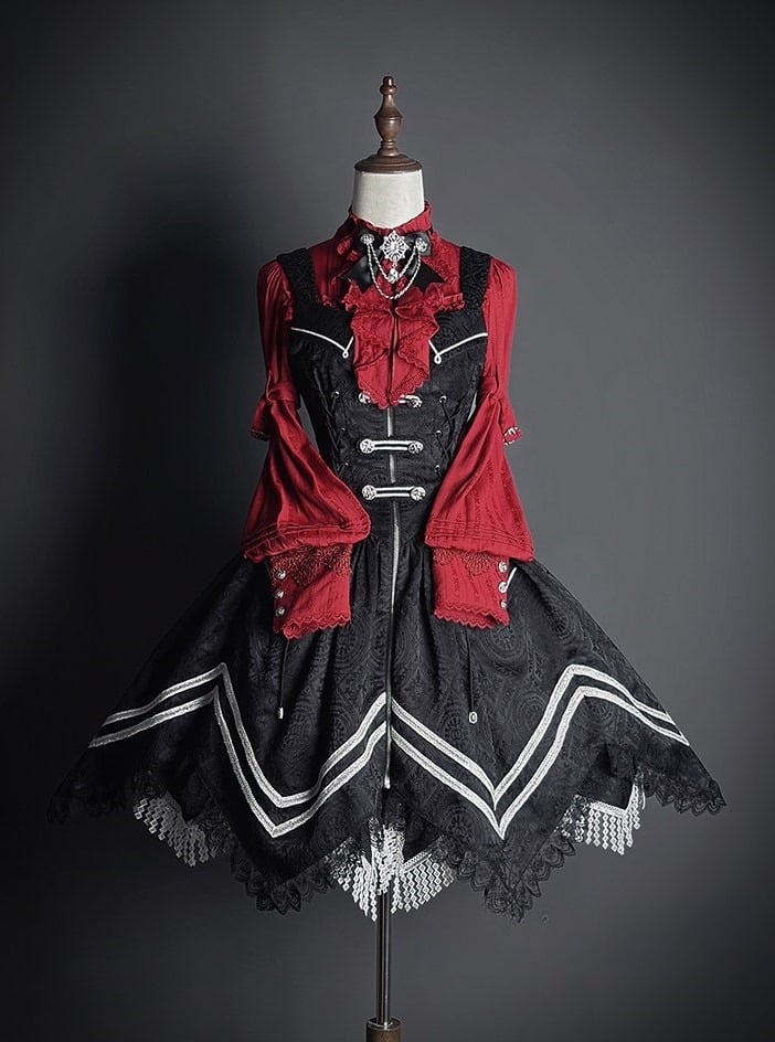 【2月23日予約締切】ドーンブレイカーゴシックフリルスタンドカラージャカードリボンシャツ