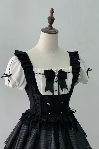 Ecomi Satin-Lagenkleid