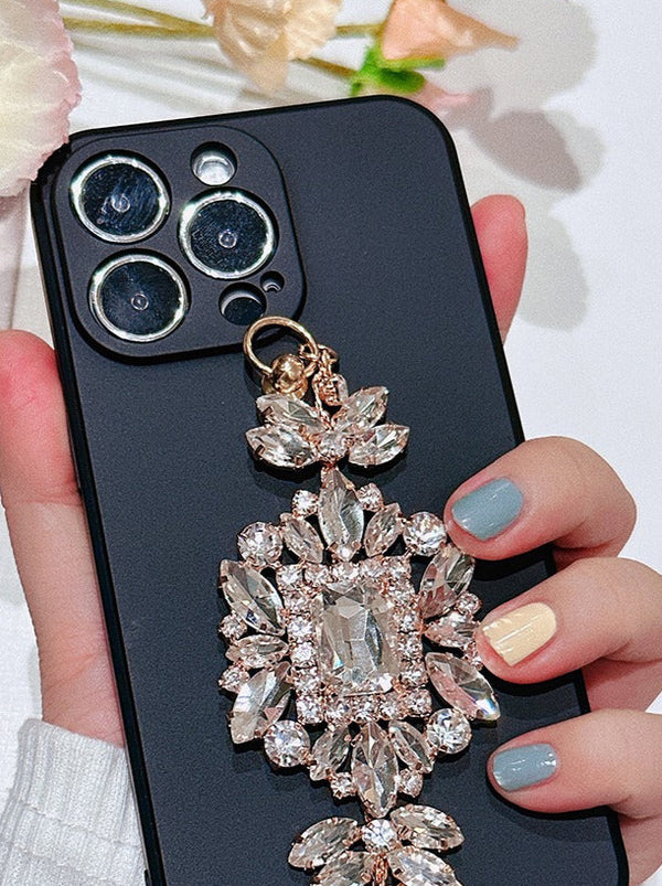 Korean style high-end rhinestone chain phone case