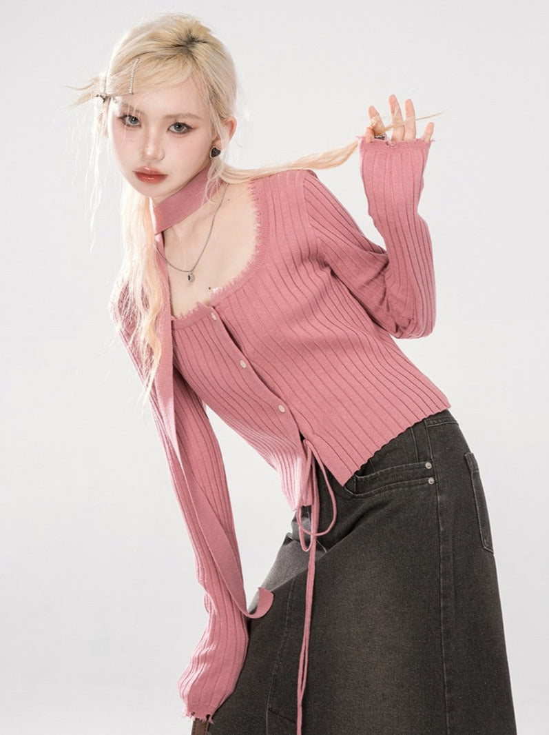 Pink tassel clearance cardigan