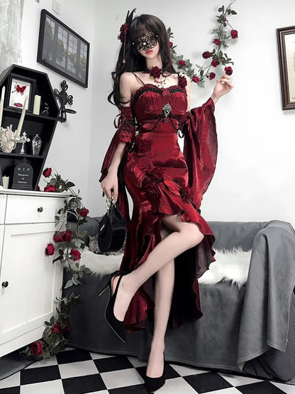 Amour Rose Burgundy Wizard of Oz Serena Purple Mermaid Dress Set