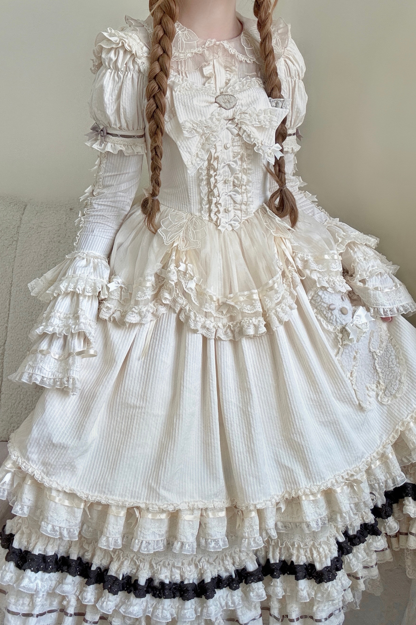 Briana Bear Print Dream Doll Lolita Dress + JSK + Skirt + Shirt + Petticoat