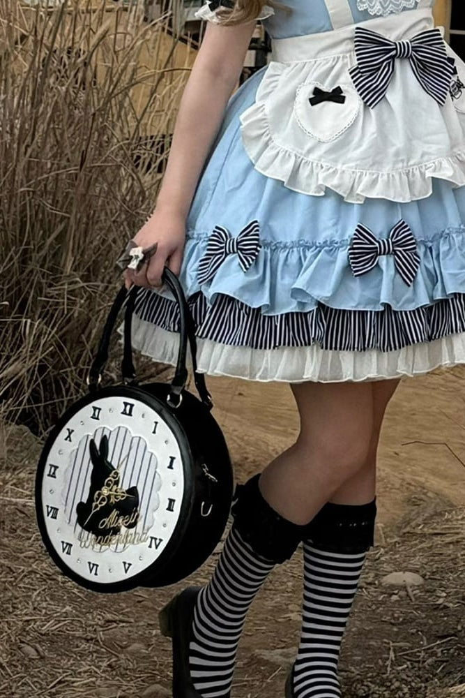 [Date limite de précommande : 16 juillet] Sac à main horloge lapin fantasy Alice (avec bandoulière)