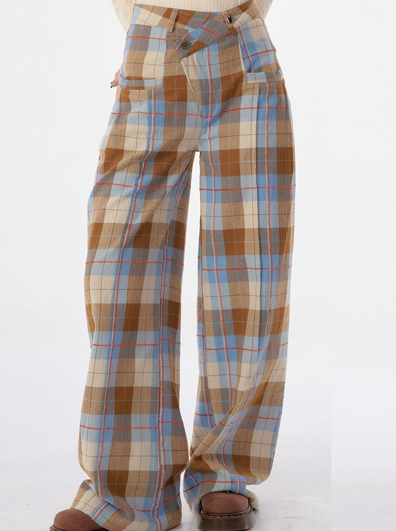 Retro Check Wide Pants