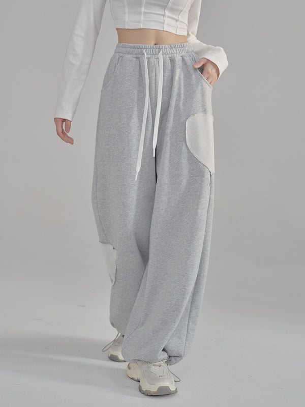 Cool Heart Loose Drawstring Daily Pants