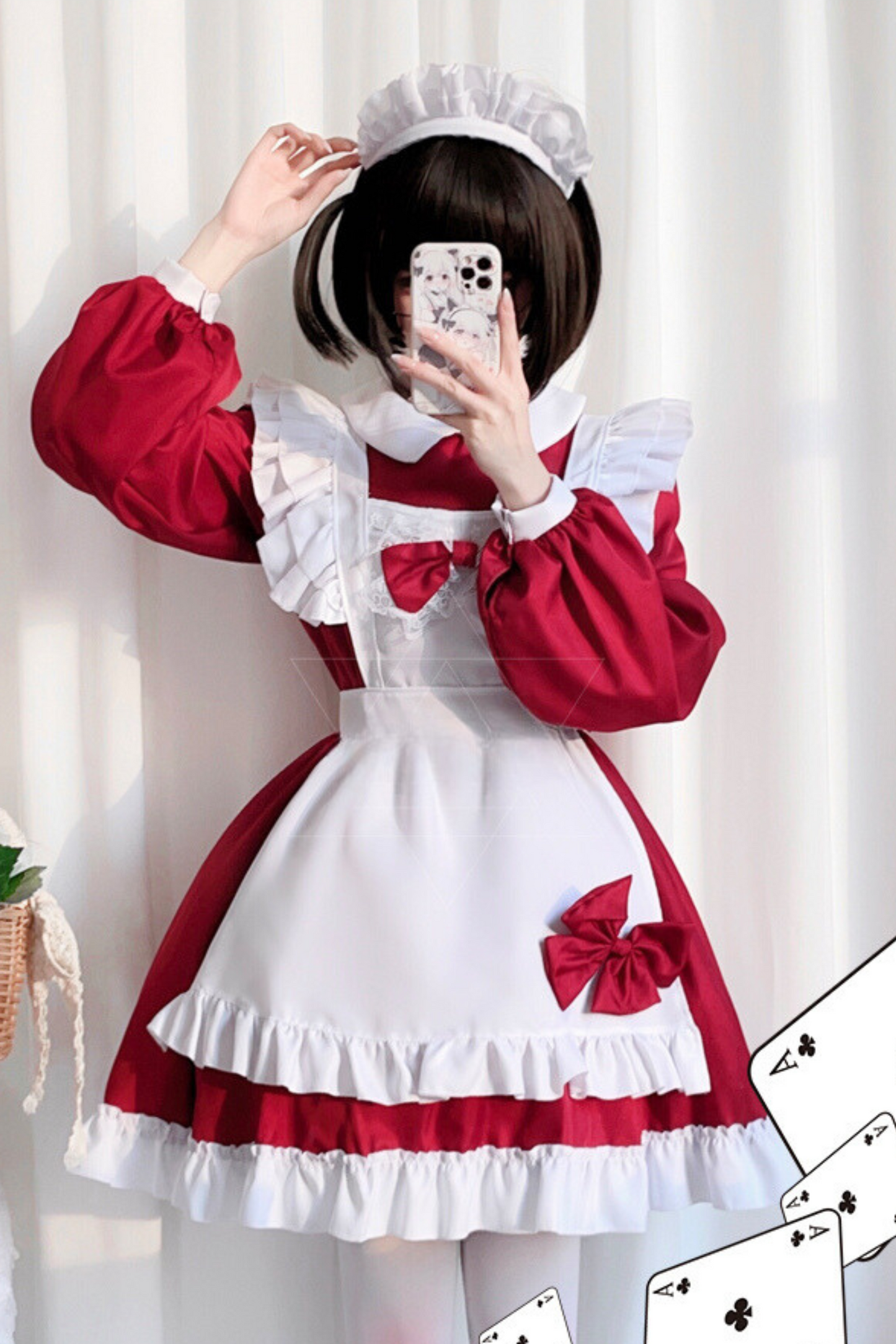 Sweet Red Ribbon Maid Set