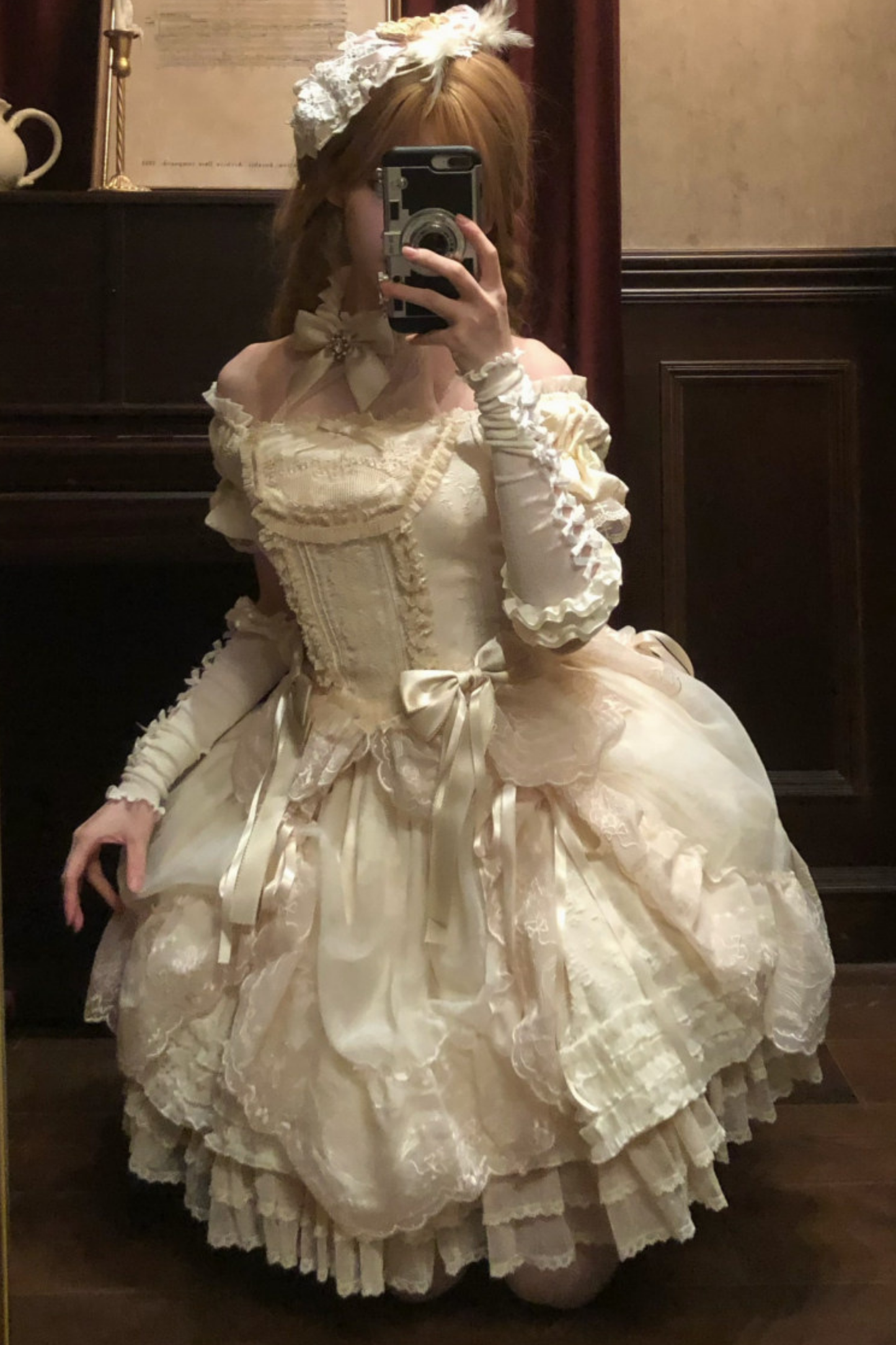 Moon River Lolita Puff Sleeve Top + Vest + Skirt
