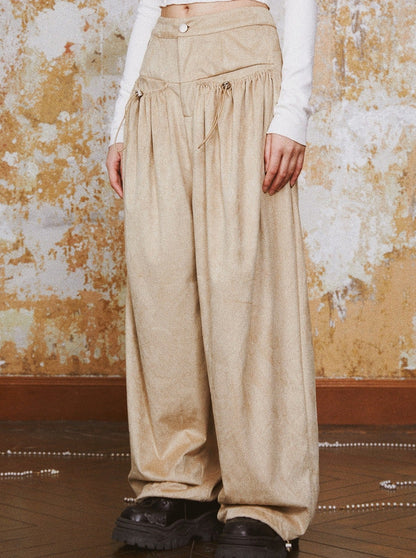 Loose Suede Casual Pants